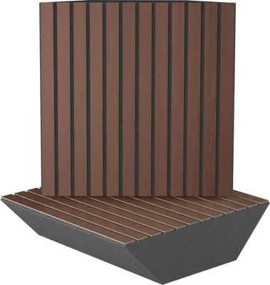 Produktbild von 4er-Set – Akustik-Eck-Bassfalle|50x50cm |Niederfrequenz-Absorption für Studios und Theater|Diffusion | [SLATO-150mm | Nussbaum]