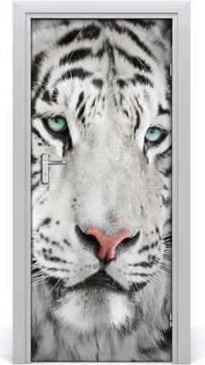 Produktbild von Tulup Türaufkleber 85x205 cm Dekorative Aufkleber Selbstklebend Wasserdichte Tapete Abnehmbar Schlafzimmer Wohnzimmer Wohnkultur - weißer Tiger