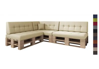 Produktbild von sunnypillow Palettenkissen Verona gesteppt 8er Set Ecru