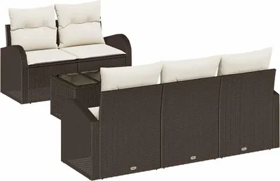 Immagine prodotto di vidaXL Set divano da giardino marrone 55 x 55 x 37 cm Poly-Rattan