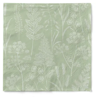 Produktbild von Tissue Serviette Benjamin in Salbei, 33 x 33 cm, 3-lagig, 100 Stück - Mank