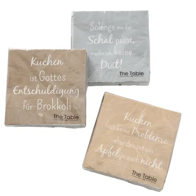 Produktbild von Boltze Servietten, 20 teilig, 3er Set, 3-lagig Papier