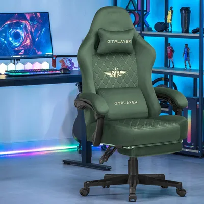 Produktbild von Gaming-Stuhl - GT830 Bürostuhl - Ergonomisch - Höhenverstellbar - Drehbar - Stoff - Mit Rollen - Grün