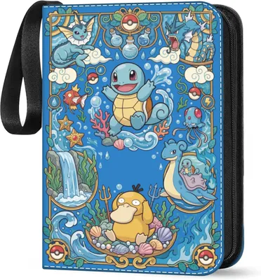 Produktbild von Pokémon Sammelkarten Album, Karten Sammelalbum, 50 Seiten 400 Sammelalbum Karten Kapazität, Tragbarer Wasserdichter Sammelalbum, Mit Reißverschluss