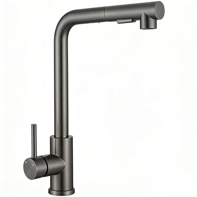 Produktbild von AICA Spültischarmatur Ausziehbar Hochdruck Wasserhahn Küche Mischbatterie 2 Sprühfunktionen Küchenarmatur Gunmetal Grau
