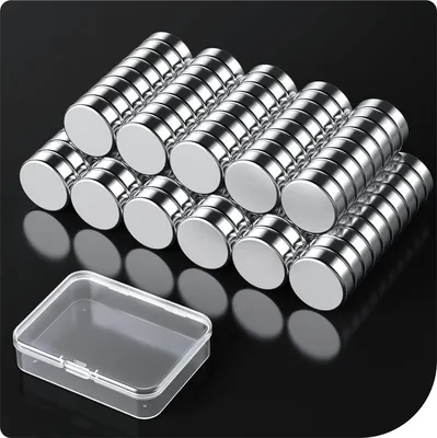 Imagen del producto de Imanes de neodimio redondos, de alta adherencia, 6 x 2 mm, paquete de 10 unidades, para pizarras magnéticas