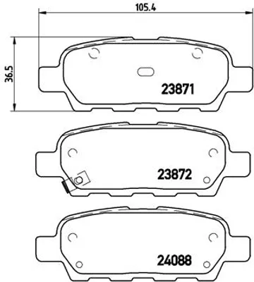 Produktbild von Brembo Bremsbelagsatz, Scheibenbremse Hinterachse P 56 046
