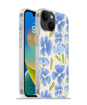 Produktbild von MuchoWow® Handyhülle Schutzhülle Hülle für Apple iPhone 14 - Softcase Blume - Blau - Muster Silikon Softcase Handy Hülle - Mobiltelefonhülle