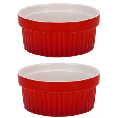 Zdjęcie produktu dla Zestaw 2 ramek Excellent Houseware, porcelana, 11x5 cm, pomarańczowy/biały