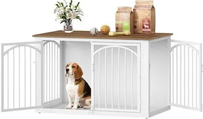 Zdjęcie produktu dla Klatka dla psa – mebel – bezpieczne miejsce do odpoczynku dla zwierzęcia – podwójny system zamykania – wymiary: 100 x 60 x 63 cm