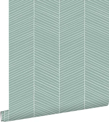 Immagine prodotto di ESTAhome carta da parati spina di pesce verde menta grigiastro 53 cm x 10.05 m
