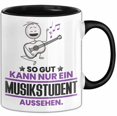 Produktbild von Musikstudent Geschenk Tasse So Gut Kann Nur Ein Musikstudent Aussehen Geschenkidee Kaffee-Becher (Schwarz)
