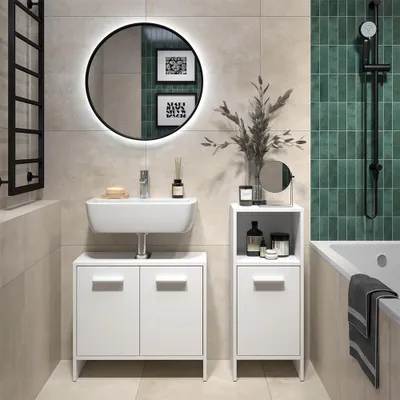 Produktbild von Badezimmermöbel-Set Vicco Karli Weiß 2 Teile, Model 57975