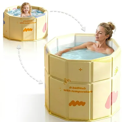 Produktbild von Faltbare Badewanne für Erwachsene – 70 cm Sitztub mit niedrigem Einstieg für Eisbäder und Warmbäder