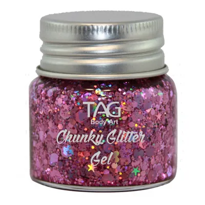 Immagine prodotto di Tag gel glitterato rosa