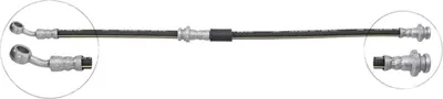 Imagen del producto de Manguera de freno de 500 mm, rosca interna M10x1.0, con brida de 10.0 mm, compatible con sistemas ABS, para vehículos como el NISSAN SUNNY, entre otros