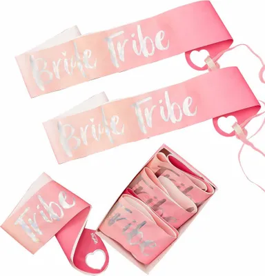 Produktbild von 6 rosa Brautparty Schärpen