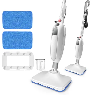 Produktbild von Elektrischer Dampfreiniger - Dampfbesen für Böden und Teppiche - 1500 W - 400 ml Wassertank - 2 waschbare Pads - Schnellaufheizung - 4,8 m Kabel - 220–240 V