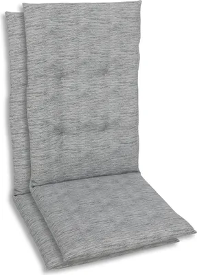 Produktbild von GO-DE Textil, Sesselauflage Mittellehner, 2er Set, Farbe: grau, Maße: 108 cm x 48 cm x 5 cm, Rueckenhoehe: 60 cm