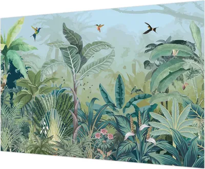 Produktbild von Wandtapete - Dekorative Tapete für Wohnzimmer  - Tapetenfolie für Wanddekoration - 312x219 cm - Tropische Natur