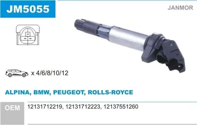 Produktbild von JANMOR JM5055 Zündspule für BMW 3 Touring (E91) 3 Limousine (E90) 3 Limousine (E46) 5 Limousine (E60) 5 Touring (E61)