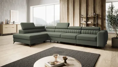 Produktbild von FURMEB24 ECKSOFA ALVIN MAXI mit schlaffunktion links 350 x 203 cm GRAPHITGRAU