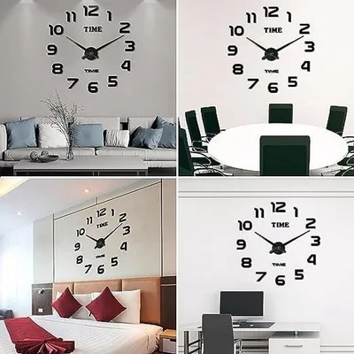Obrázek produktu pro 3D nástěnné hodiny - Premium - moderní velké - 60 až 100 cm - černé