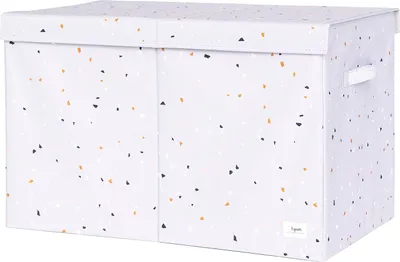 A storage box with a lid, shown from the front-side.