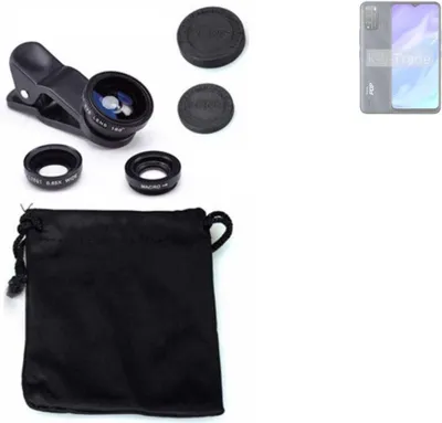 Produktbild von K-S-Trade Smartphone Kamera Linsen Set Kompatibel mit Tecno Pop 5X 3in1 Clip-On Kamera Adapter Macro Weitwinkel FishEye Fischauge Objektiv Linse