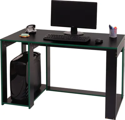 Obrázek produktu pro Psací stůl HWC-J26, počítačový stůl kancelářský stůl, 120x60x76cm  černo-zelený