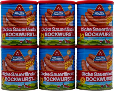 Produktbild von 6 x 400g Metten Dicke Sauerländer Bockwurst 2,4kg
