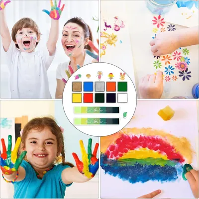 Produktbild von Buntes Stempelkissen - 12 Stück - Fingerabdruckset - für Kinder - DIY Fingerstempel - abwaschbar - Basteln - Scrapbook - Papier - Leinwand - Geschenk