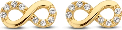 Produktbild von Damen Ohrstecker Infinity echt Gold 585 (14 kt) mit Zirkonia