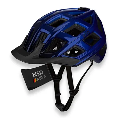 Produktbild von KED Crom Fahrradhelm Für Mountainbike, Trekking Und Alltag Mit LED Rücklicht, FIDLOCK, Farbe: blue black glossy Größe: 57-62 (L)