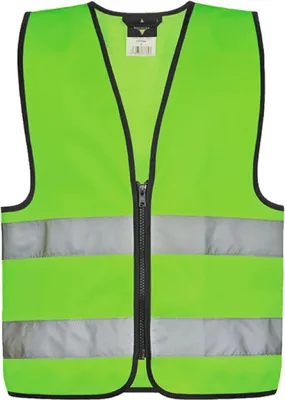 Produktbild von Korntex KWRX | Kinder Safety Vest for Kids with Zipper EN1150 - Farbe: Neon Green - Größe: XXS (3/4 years)