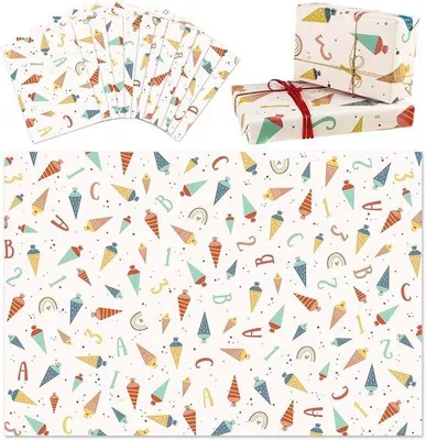 Produktbild von Famanu Geschenkpapier für Kinder - Bunte Designs (12 Blätter)