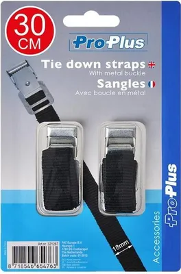 Produktbild von ProPlus Spannriemen mit Metallschnalle Binderiemen 18mm-30cm Set von 2 Stück
