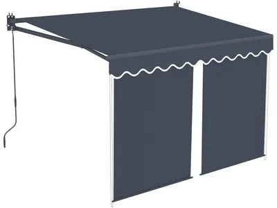 Image de Store banne avec lambrequin en aluminium 2 x 3 m  "Shadow" - Gris anthracite