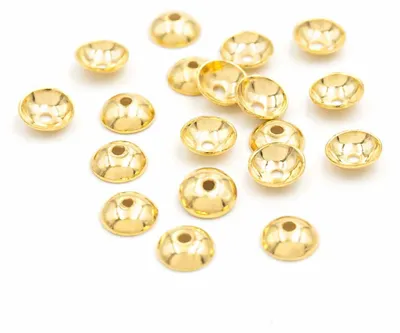 Produktbild von Vintageparts Perlkappen 304 Edelstahl goldfarben 4mm, 20 Stück