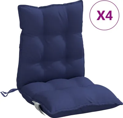 Image de Coussins de chaise à dossier bas lot de 4 bleu marine
