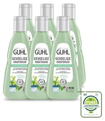Zdjęcie produktu dla 6 x Szampon Guhl dla wrażliwej skóry głowy - 250 ml - opakowanie zbiorcze - 6 sztuk