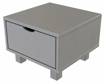Immagine prodotto di Comodino in legno Cube + cassetto - Grigio