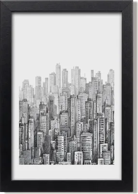 Produktbild von Bild 20x30 MDF-Rahmen, Wandkunst Wolkenkratzer