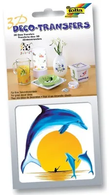 Produktbild von Folia 3D Deco Transfers Sticker, 10x10cm Motiv Delfine