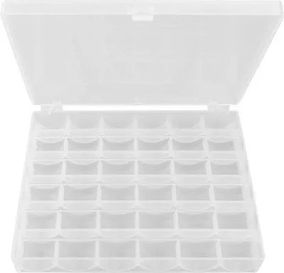 Immagine prodotto di Scatola portaoggetti in plastica con 36 scomparti per accessori per il bricolage e filo da cucito