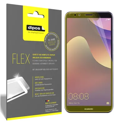 Produktbild von 3x Schutzfolie für Huawei Y7 (2018) Folie, 100% Displayabdeckung, dipos Flex