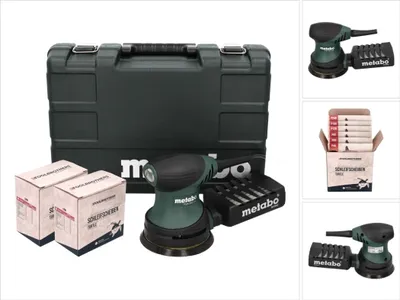 Produktbild von Metabo FSX 200 Intec Exzenterschleifer 240 W 125 mm + 2x Toolbrothers TURTLE Schleifset + Koffer