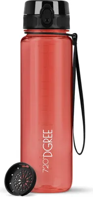 Produktbild von uberBottle crystalClear Trinkflasche mit Sieb 1000ml / Imperial Red/ 720DGREE