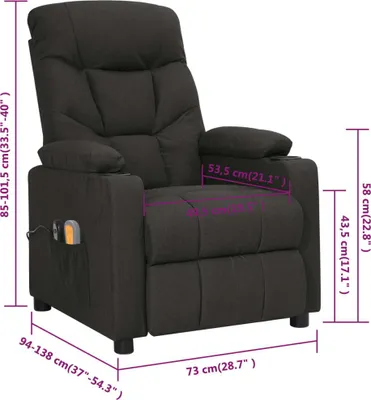 Produktbild von vidaXL Massagesessel Elektrisch Schwarz Stoff