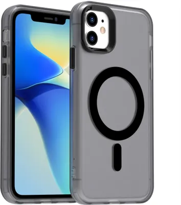 Produktbild von Handyhülle für iPhone 12 Pro, Hülle Kompatibel mit MagSafe, Schlank Durchscheinend Matt Stoßfest Schutzhülle Schwarz